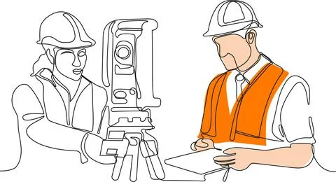 Surveyor with a tripod icon. Geodesic tripod. Stock Illustration