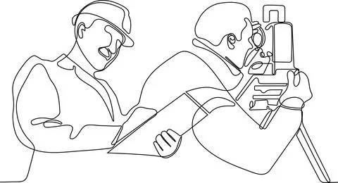 Surveyor with a tripod icon. Geodesic tripod. Stock Illustration