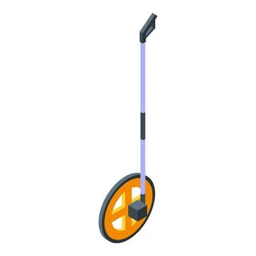 Surveyor using measuring wheel for land surveying イラスト素材
