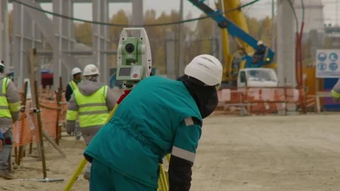 Surveyor at work Stock Footage 70984532