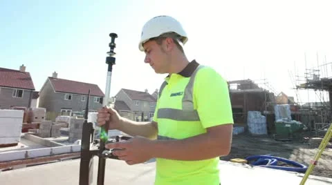 Surveyor working on construction site Stock-Footage 11028364