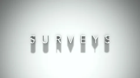 Surveys 3D title animation with shadows on a white background Stock Footage 296497216