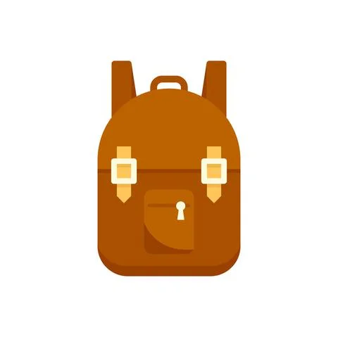 Survival backpack icon flat isolated vector Stock Illustration