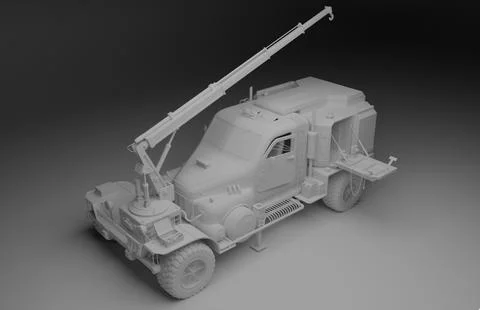 Survival crane truck resource harvester (conceptual design truck) 3D Model