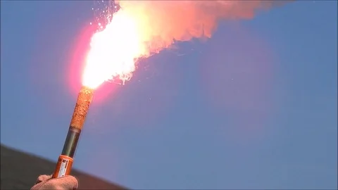 Survival Flare Burning Stock Footage 122624251