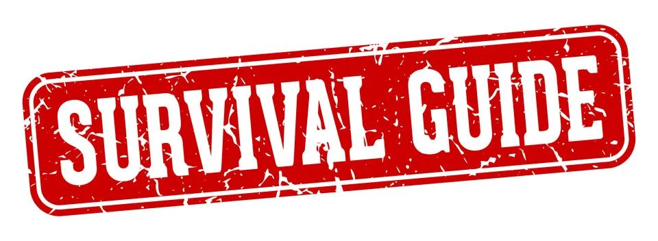 Survival guide rectangular sign. survival guide stamp Illustrazione stock