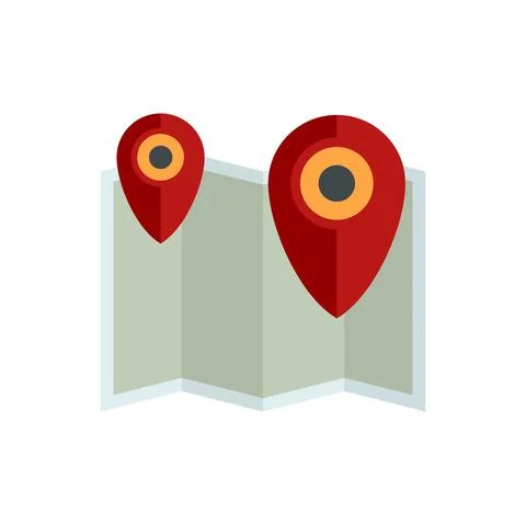 Survival map icon flat isolated vector Stock Illustration