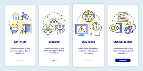Survive during nuclear explosion onboarding mobile app screen Illustrazione stock