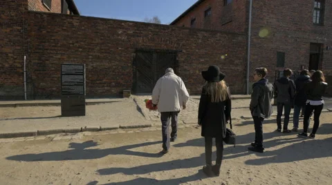 Survivor returning to Auschwitz Stock Footage 52770904