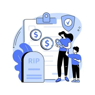 Survivors benefit abstract concept vector illustration. Stock Illustration