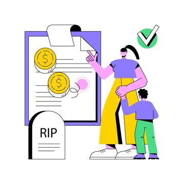 Survivors benefit abstract concept vector illustration. Stock Illustration