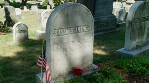 Susan B. Anthony Grave, headstone Stock Footage 11429749