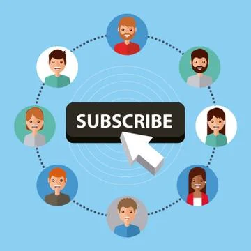 Suscribe people connection internet technology Stock Illustration