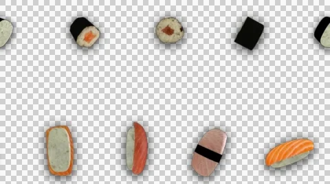 Sushi 3d All Together Stock Footage 55317730