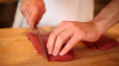 Sushi ahi cut Vídeos de archivo 35787382