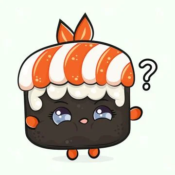 Sushi and question mark Illustrazione stock