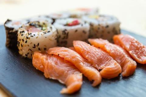 Sushi and sashimi Stock Photos