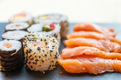 Sushi and sashimi Stock Photos