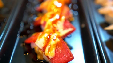 Sushi and Sashimi set Video stock 128609292