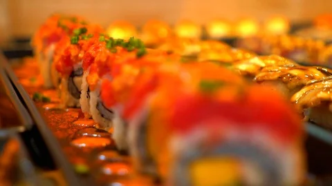Sushi and Sashimi set Video stock 128609299