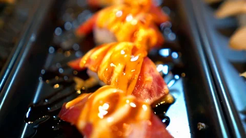 Sushi and Sashimi set Video stock 128609311