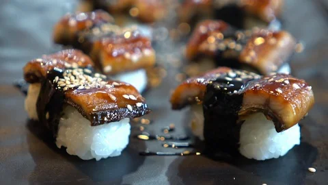 Sushi and Sashimi set Video stock 128609473