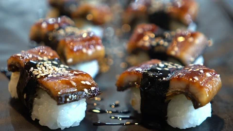 Sushi and Sashimi set Video stock 128609488