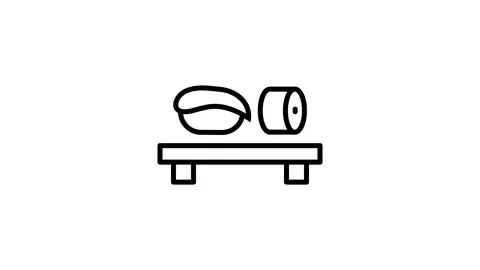 Sushi Animation Icon Stop motion video 4K. Alpha channel Stock Footage 134969126