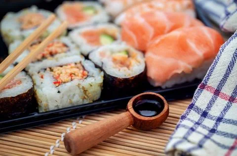 Sushi assorted Stock Photos