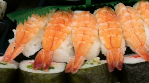 Sushi assortment seamless loop - HD  스톡 동영상 449620