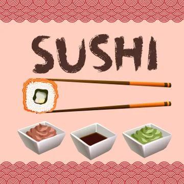 Sushi background design. Stock Illustration