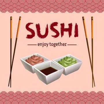 Sushi background design. Stock Illustration