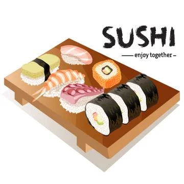 Sushi background design. Stock Illustration