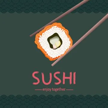 Sushi background design. Stock Illustration