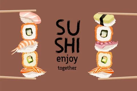 Sushi background design. Stock Illustration
