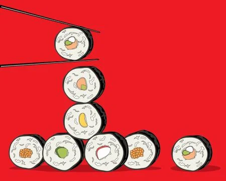 Sushi background Stock Illustration