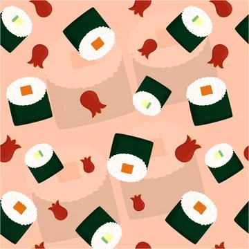 Sushi Background Vector Stock Illustration