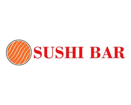 Sushi bar logo. Vector illustration with sushi roll.  Stock Illustration
