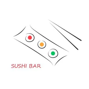 Sushi bar. Vector illustration. Stock Illustration