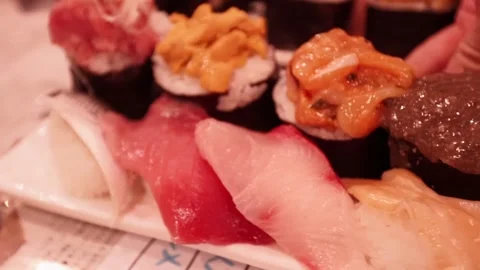 Sushi being served Stock Footage 160814579