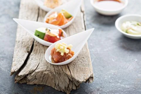 Sushi bite sized appetizers Stock Photos