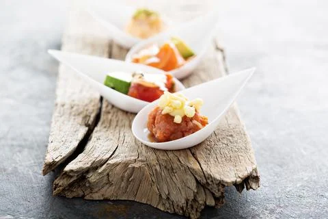 Sushi bite sized appetizers Stock Photos