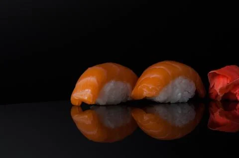 Sushi on black background Stock Photos