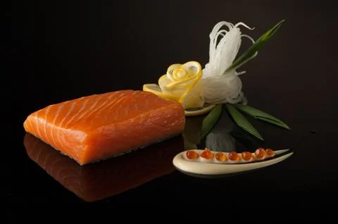 Sushi on black background Stock Photos