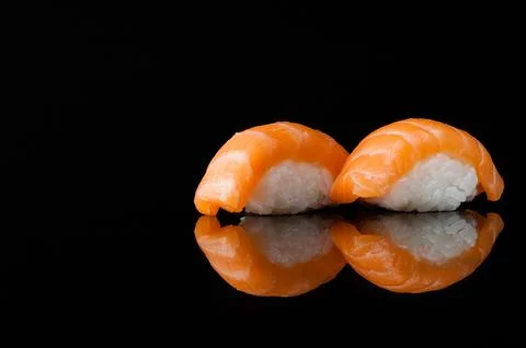 Sushi on black background Stock Photos