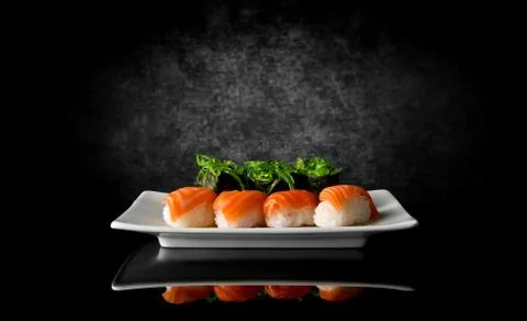 Sushi on black Stock Photos
