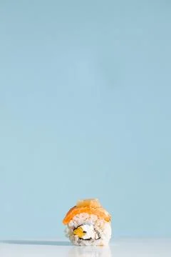 Sushi on the blue background Stock Photos