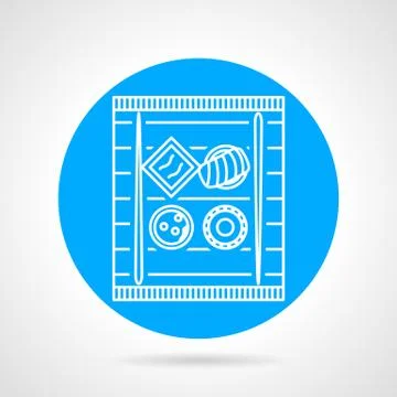 Sushi blue round vector icon Stock Illustration