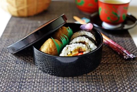 Sushi box lunch Stock Photos