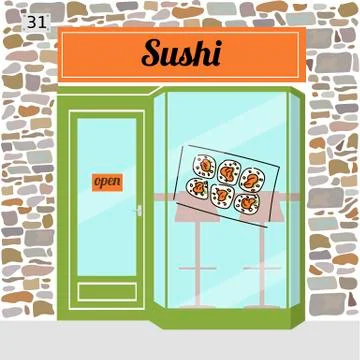Sushi cafe Stock Illustration